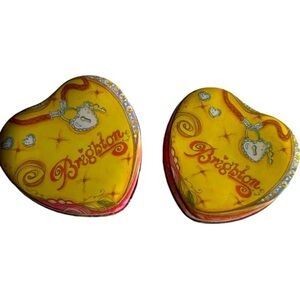 Brighton | 2 Heart shape Painted Jewelry Tins